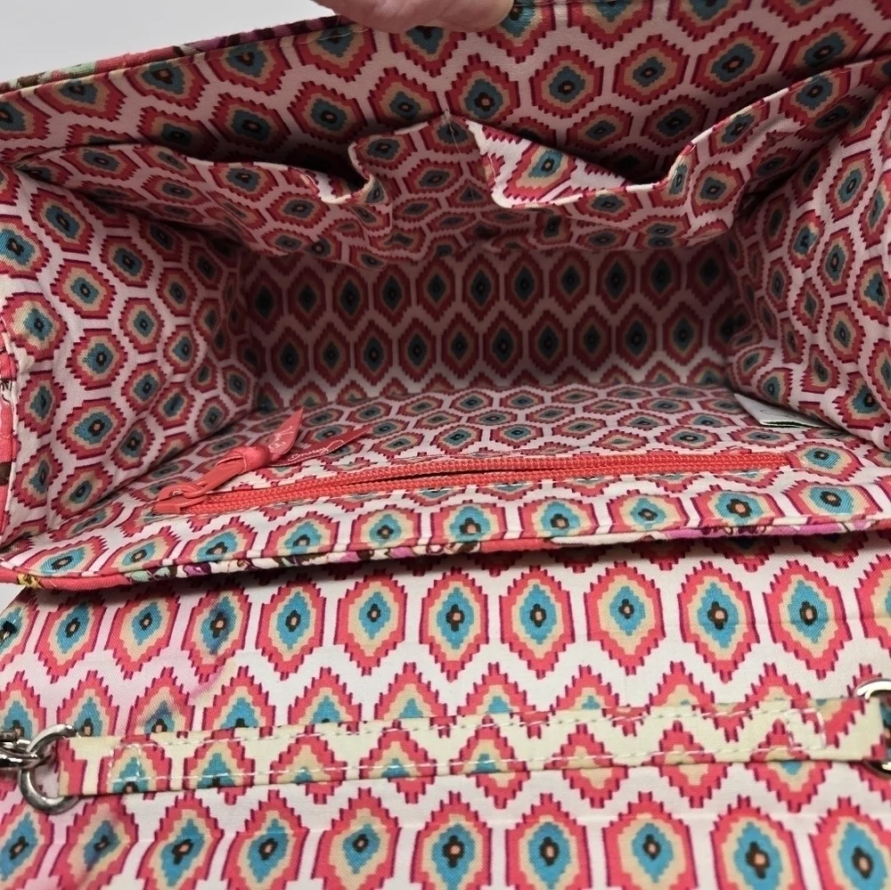 VERA BRADLEY CALL ME CORAL TURN LOCK HANDBAG CROSSBODY TOP HANDLE PURSE WOMEN